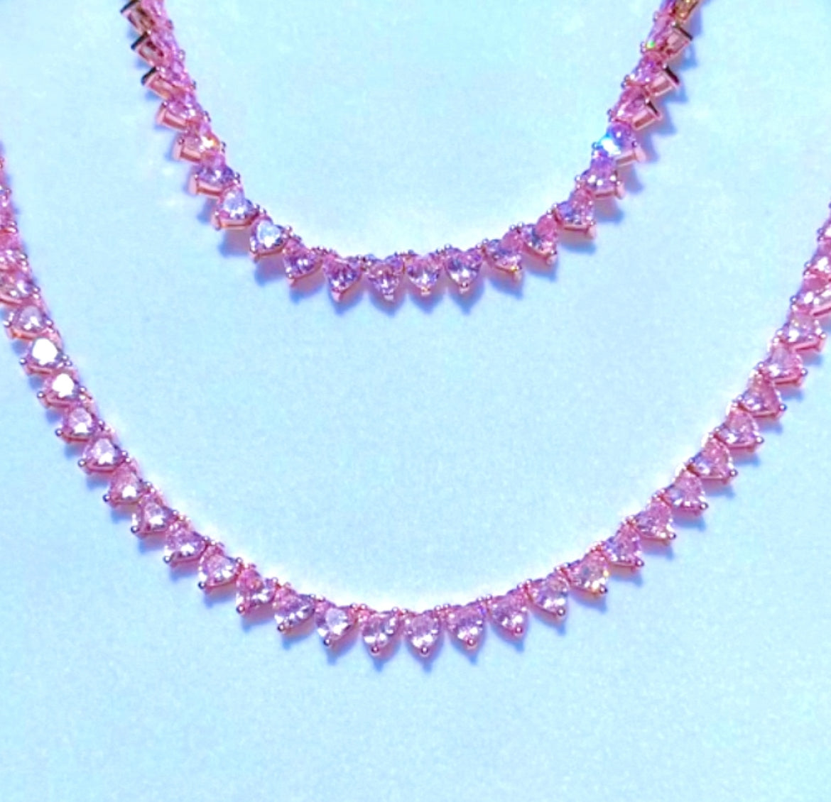 Pink Sapphire Hearts Set